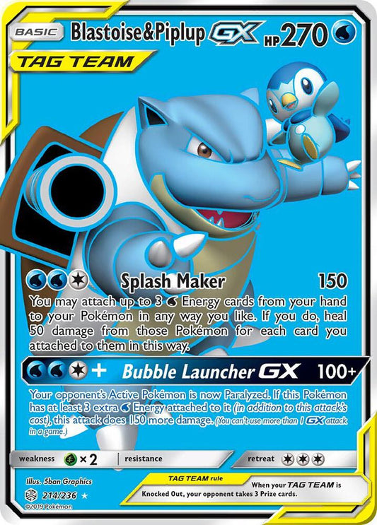 Blastoise & Piplup GX (Full Art) - SM - Cosmic Eclipse (SM12)